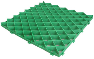 Газонная решетка пластиковая ромб 600 х 600 (зеленая) GidroGroup