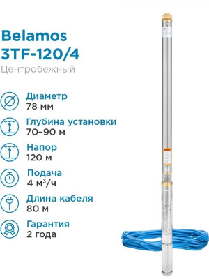 ����� ���������� ��������� ������������ 3TF-120/4 (3", 220�, 1610��, 4000�/�, 120�) ������ 80 �. (�� 80�) BELAMOS