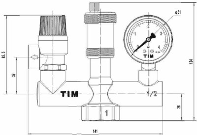 ���� ������ ������������ ����� ������� 1"-3 ���, JH1025-3std TIM